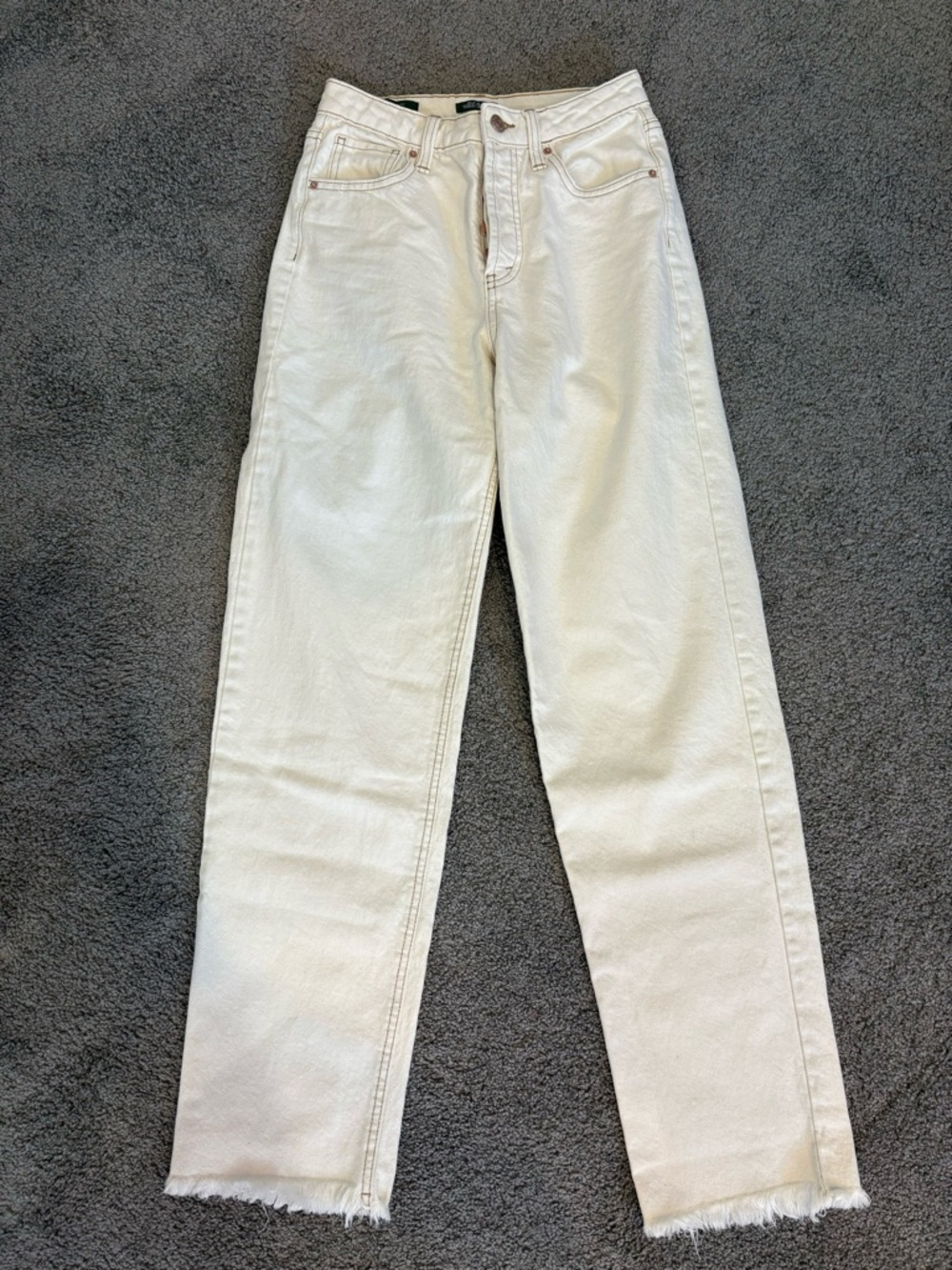 White High-Rise Straight Leg Jeans